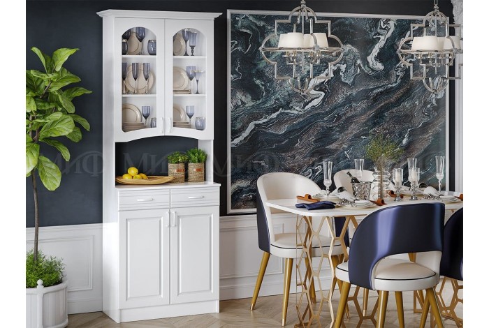 Буфет Констанция 2-х створчатый белый матовый