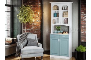 Буфет "Констанция" 2-х створчатый (голубой - белый матовый)