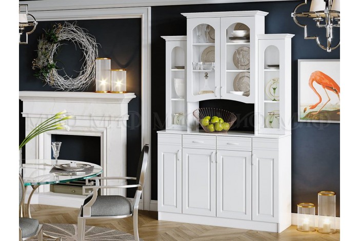 Буфет Констанция 4-х створчатый белый матовый