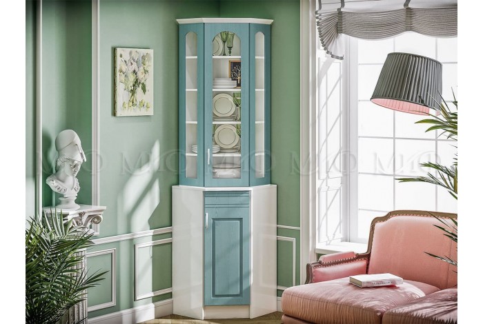 Буфет Констанция угловой голубой