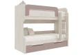 Кровать двухъярусная Юниор-4 дуб крафт белый - шарли Pink