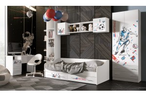 Детская модульная комната "Вега NEW Boy" для мальчика (белый)