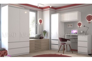 Детская модульная комната "Челси" вариант 4 (белый - белый глянец холодный)