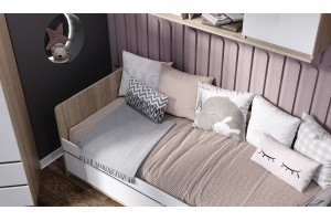 Детская модульная комната "Челси" вариант 3 (дуб сонома - белый глянец холодный)