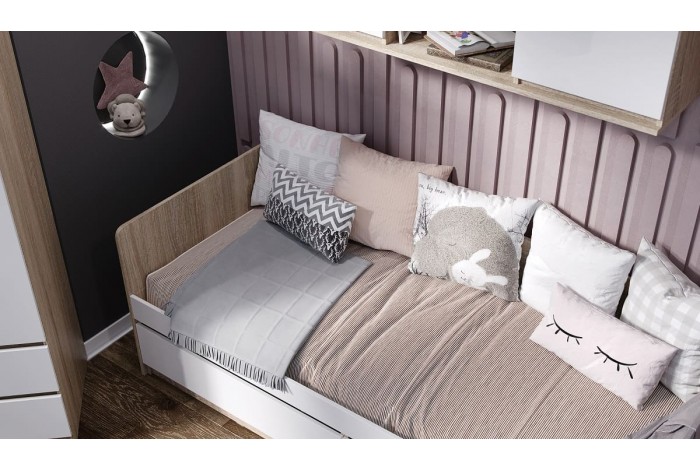 Детская комната Челси вариант 3 дуб сонома - белый глянец холодный