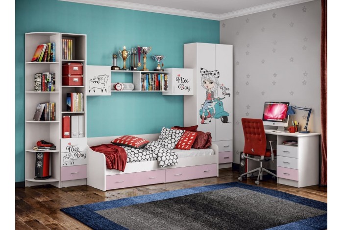 Кровать FASHION 1 двухъярусная выдвижная белый