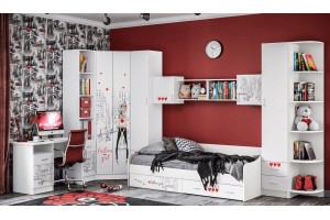 Детская модульная комната "Вега NEW Girl" для девочки (белый)