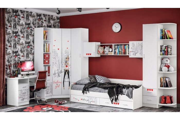 Кровать Вега NEW Girl с выдвижными ящиками белый