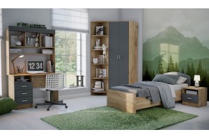 Детская модульная комната "Мартина" вариант 1 (дуб крафт золотой - графит)