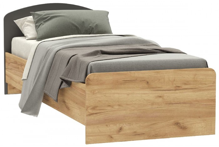 Кровать Мартина 80 х 200 дуб крафт золотой - графит