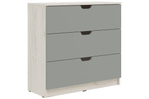Комод Юниор-4 с 3-мя ящиками (дуб крафт белый - шарли бриз)