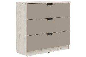 Комод Юниор-4 с 3-мя ящиками (дуб крафт белый - шарли мокко)