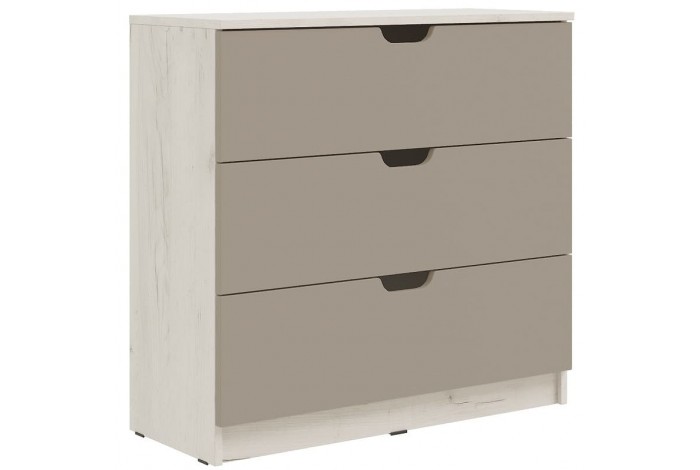 Комод Юниор-4 3 ящика дуб крафт белый - шарли мокко