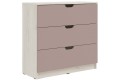 Комод Юниор-4 3 ящика дуб крафт белый - шарли Pink