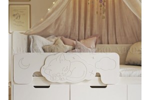 Кровать "Юниор-4" 1,6*0,8 (дуб крафт белый - шарли белый)