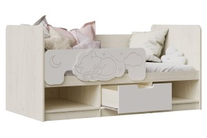 Детская модульная комната "Юниор-4" вариант 1 (дуб крафт белый - шарли белый)