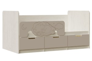 Детская модульная комната "Юниор-4" вариант 1 (дуб крафт белый - шарли мокко)