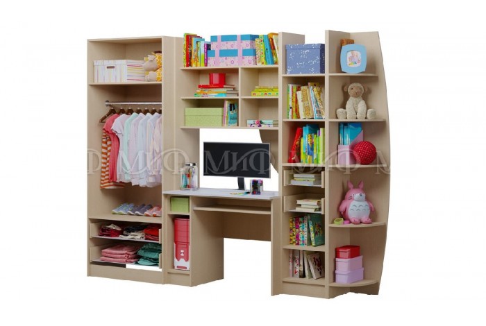 Детская комната Юниор-2 Лофт белый - бетон светлый