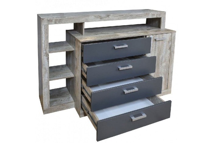 Комод (2УПК) Ангара графит - дуб Юкон