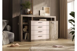 Комод (2УПК) Ангара (дуб крафт серый - кашемир)