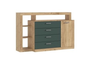 Комод (2УПК) Ангара (дуб крафт золотой - изумрудный)