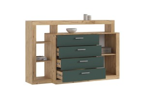 Комод (2УПК) Ангара (дуб крафт золотой - изумрудный)