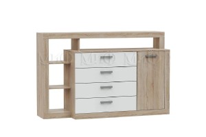 Комод (2УПК) Ангара (белый глянец - дуб сонома)