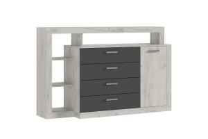 Комод (2УПК) Ангара (дуб крафт белый - графит)