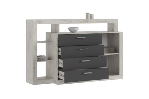 Комод (2УПК) Ангара (дуб крафт белый - графит)