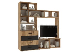 Гостиная "Белла" (графит - дуб крафт золотой)