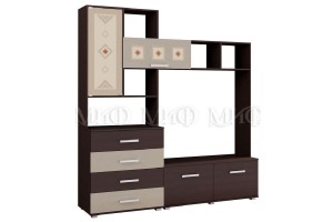 Гостиная "Белла" с 3-х створчатым шкафом (дуб беленый - венге)