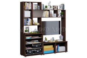 Гостиная "Белла" с 3-х створчатым шкафом (дуб беленый - венге)