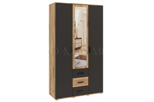 Гостиная "Белла" центральная часть (графит - дуб крафт золотой)