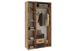 Гостиная "Белла" центральная часть (графит - дуб крафт золотой)