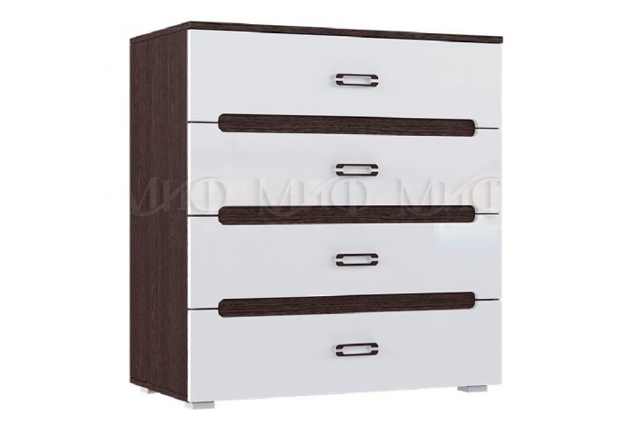 Комод Ким белый глянец - венге