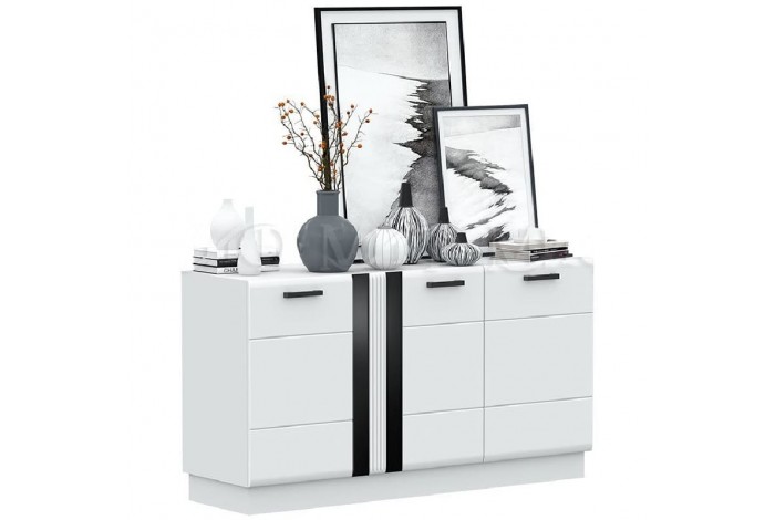 Комод Магнолия белый глянец