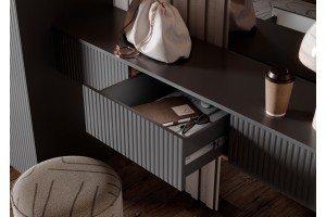 Набор Марвэл Шкаф 2-х ств и Полка косметическая (Браш Графит - Графит)