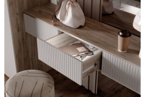 Набор Марвэл Шкаф 2-х ств и Полка косметическая (Кашемир - Дуб Крафт Серый)