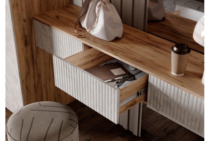 Тумба полка Марвэл косметическая дуб крафт золотой - мальта