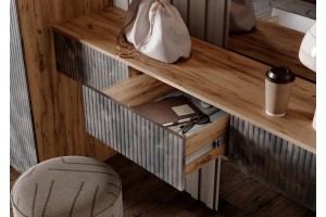 Набор Марвэл Шкаф 2-х ств и Полка косметическая (Мальта Грей - Дуб Крафт Золотой)