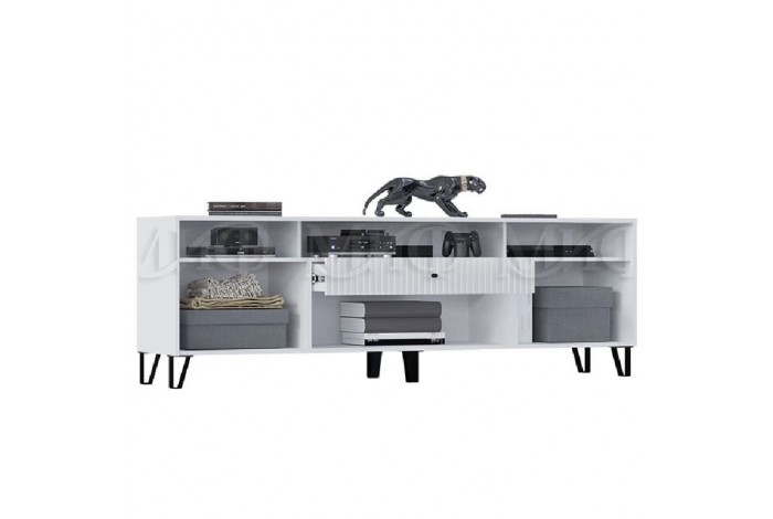 Тумба под ТВ Оливия белый - белый глянец