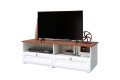 Тумба под ТВ Валенсия белый - орех - белый матовый