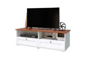Тумба под ТВ "Валенсия" (белый - орех - белый матовый)