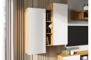 Гостиная "Флэш-2" (Дуб Крафт золотой - Браш Вайт)