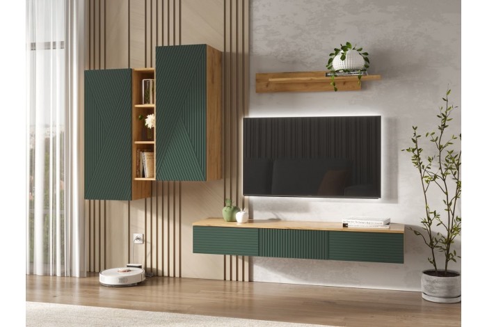 Гостиная Флэш-2 Дуб Крафт золотой - Браш Мени Грин