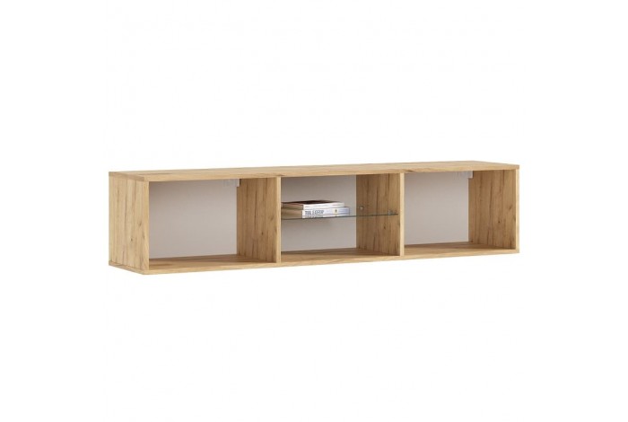 Тумба под ТВ Флэш подвесная Дуб Крафт золотой - Браш Мени Грин