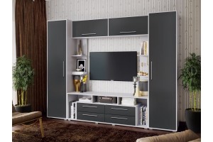 Гостиная "Гармония" (графит софт - белый)