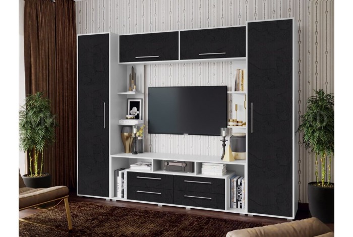 Гостиная Гармония пластер блэк - белый