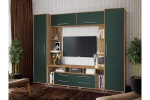 Гостиная "Гармония" (браш мени грин - дуб крафт золотой)