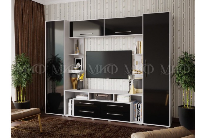 Гостиная Гармония черный глянец - белый